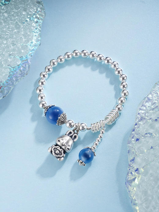 子佩集S925银【多乐兔】糖心玛瑙手串【KDFSL008】【KDFSL008-1】儿童手链2509 商品图0