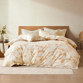 水星家纺A类全棉四件套印花小清新套件亲肤柔软四季床单被套严选