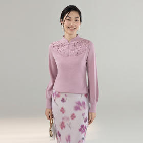 【林栖设计小店】【手工钩花】（现货）绵羊毛毛织上衣云肩国风2025秋冬新款毛衣女1954067