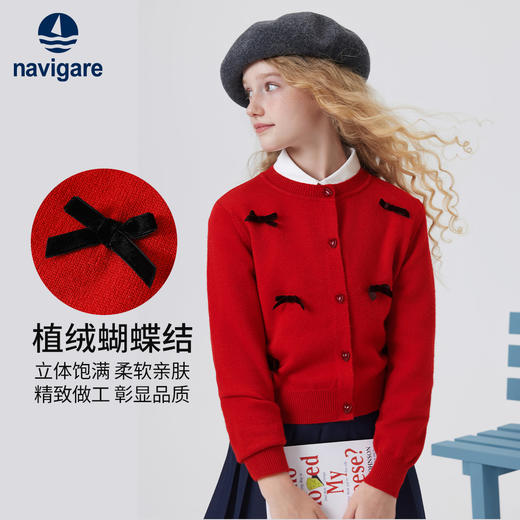【纳维凯尔】【120-165】意大利小帆船女童毛衣针织开衫 商品图4