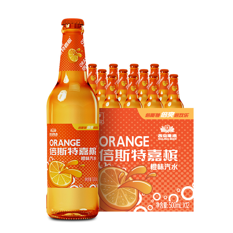 燕京倍斯特嘉槟橙味汽水500ml*12瓶