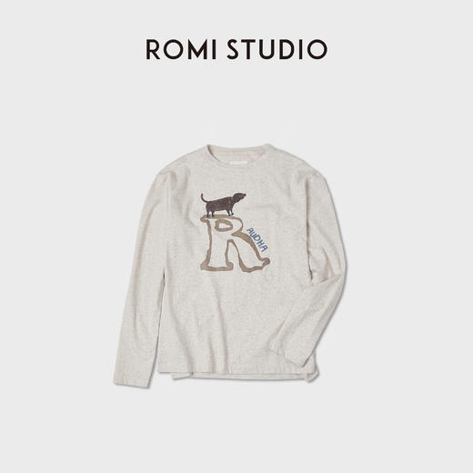 ROMI STUDIO”腊肠犬“棉羊毛美式圆领长袖狗狗印花T恤RWCASG5907 商品图0