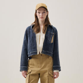 谜底牛仔外套长袖2025年冬季新品舒适弹力立体设计感女254MW1660