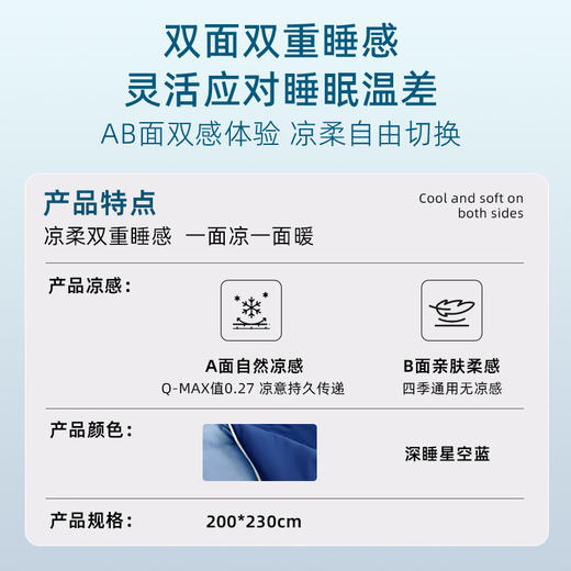 【双层凉柔结构】长轻 深睡控温被子（200cm×230cm）/条 双重凉柔睡感 商品图1