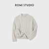 ROMI STUDIO婴驼羊绒羊毛重磅圆领绞花套头针织毛衣RWCAST5543 商品缩略图0
