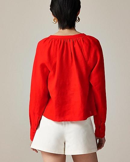 3折！Jcrew 超值亚麻长袖上衣 多色只要￥280直邮到手 商品图5