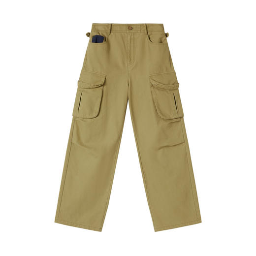 谜底直筒裤长裤2025冬季新品可调节腰立体口袋工装裤女254MK1628 商品图4