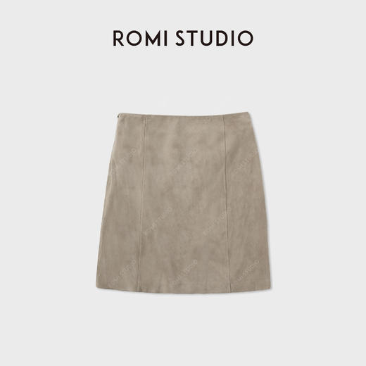 ROMI STUDIO“简约优雅”羊反绒磨砂感高级直筒皮半裙 RWCAXU4865 商品图1