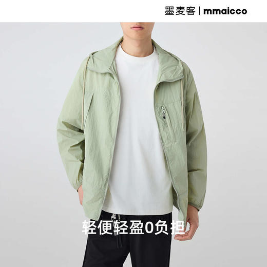 墨麦客连帽轻薄单夹克皮肤衣男士2025夏季新款户外多口袋宽松外套 商品图2