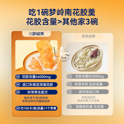 【24碗红枣燕麦花胶羹送挂饰金喜包】梦岭南红枣燕麦花胶羹 杨枝甘露花胶羹 165g/碗 进口深海花胶 滋养元气 活力满满   食养健康 开盖即食 商品图2