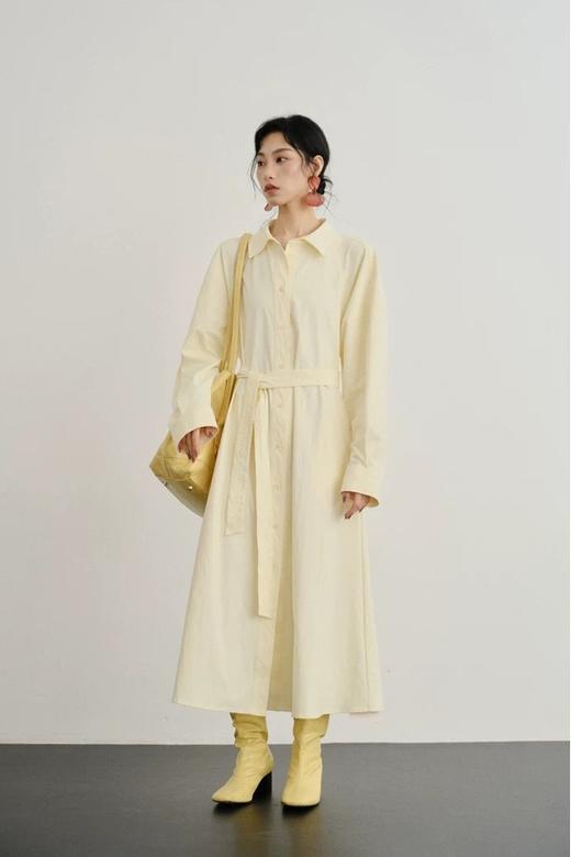 Kai & Kiera 杏色简约设计感衬衫连衣裙 21276 商品图0