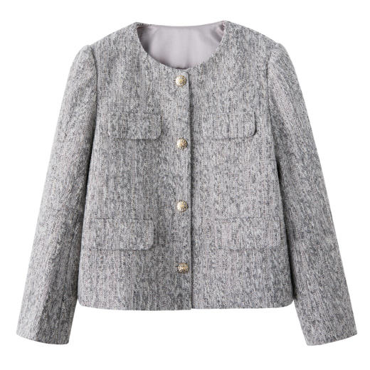 HR YJLY8619气质简约小香单排扣法式短外套 商品图4