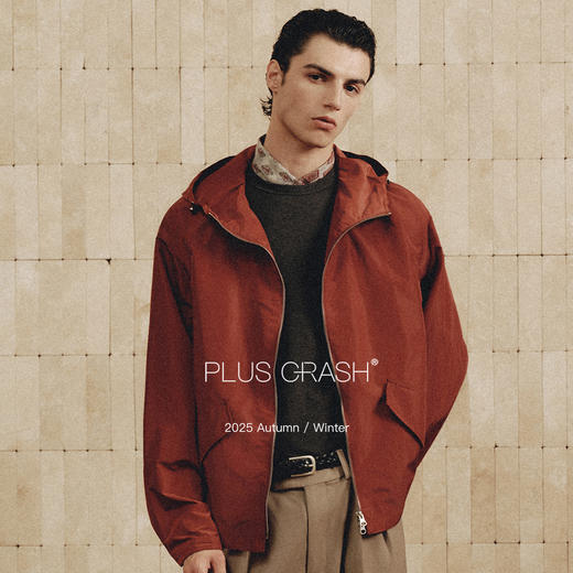 PLUS CRASH秋季新款高智老钱风极简香蕉袖连帽风衣夹克男女同款 商品图1