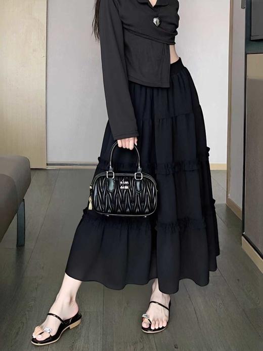 12.12错过没有！清货不退【秋上新】2025新品6936灯芯绒蛋糕木耳边半身裙-喜出 商品图1