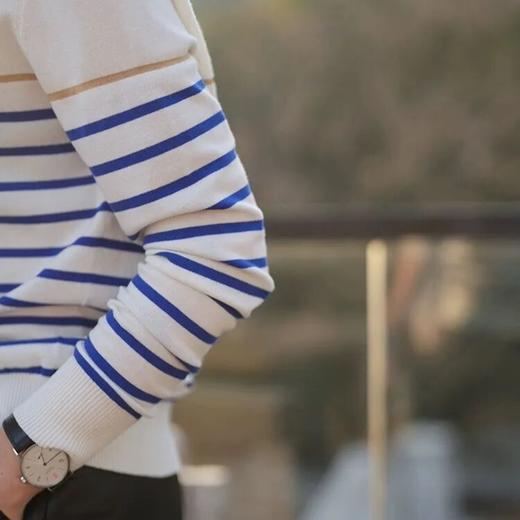 天丝干爽两面穿条纹V领衫｜正反两穿秒变两种风格 商品图4