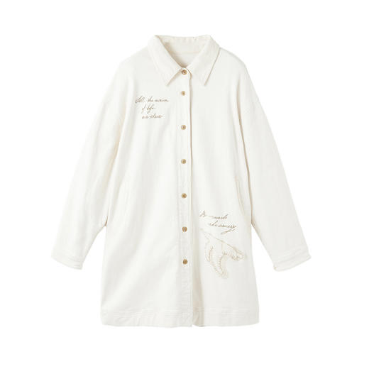 谜底牛仔连衣裙长袖2025年冬季新品H型磨毛刺绣短裙女254ML1632 商品图4