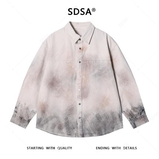 538105SDSA男士秋冬新款痞帅男装潮牌涂鸦印花纽扣翻领长袖衬衫百搭时尚 商品图1