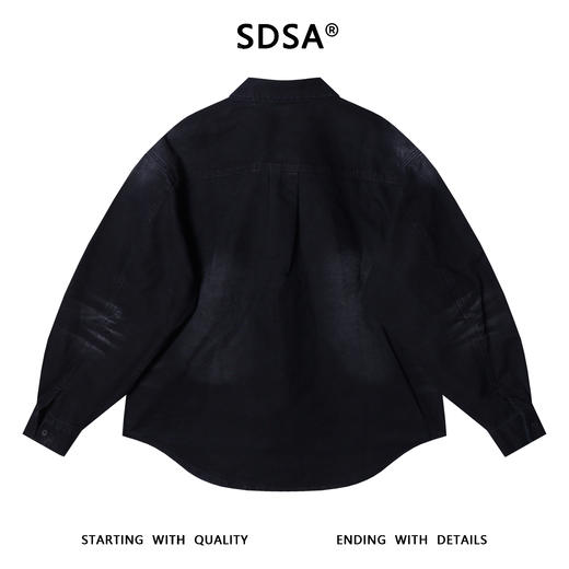 C5022SDSA男士秋冬新款痞帅男装时尚韩版做旧纽扣翻领牛仔长袖衬衫百搭 商品图5
