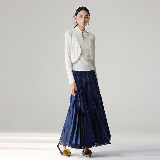 【林栖设计小店】（现货）毛织套装新中式百搭肌理感显瘦2025秋冬新款背心外套女G1954172 商品图2