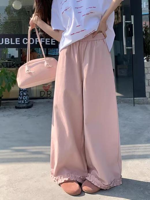 12.12错过没有！清货不退【秋上新】爆款木耳边～8012慵懒风长款休闲宽松秋季新品裤-喜出 商品图7