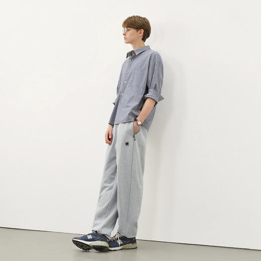 714street加绒束脚休闲裤美式运动灰色卫裤男款2025冬季直筒长裤 商品图2