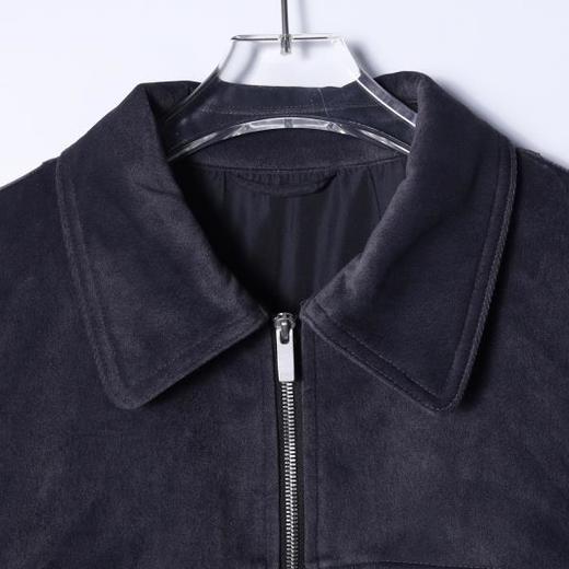 8702SDSA秋冬新款痞帅男装美式绒面纯色压线拉链翻领夹克外套时尚休闲 商品图2