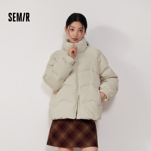 森马羽绒服女冬季肌理提花插肩袖宽松80绒子2025新款温柔小众上衣 商品图1