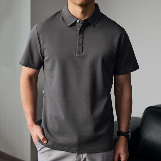 墨麦客男装纯色基础抗菌短袖polo衫男士2025春季新款翻领t恤男薄 商品图1