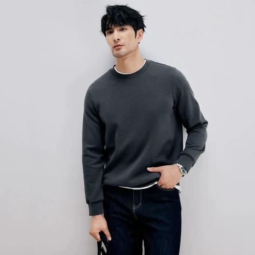 罗蒙情侣款华夫格卫衣 | 羊毛蚕丝质感棒，上身更有型 商品图1