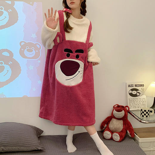 【GZ】无忧购秋冬珊瑚绒宽松大码睡裙卡通家居服可外穿（截单后3-5天发货) 商品图7