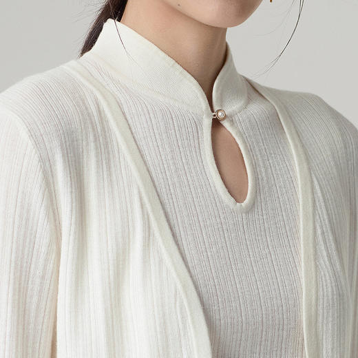 【林栖设计小店】（现货）毛织套装新中式百搭肌理感显瘦2025秋冬新款背心外套女G1954172 商品图3