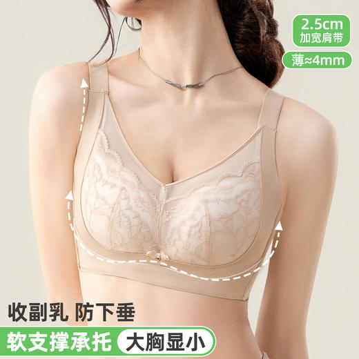 雅黛俪大胸显小显瘦女士文胸反重力提拉收副乳性感蕾丝内衣 商品图0