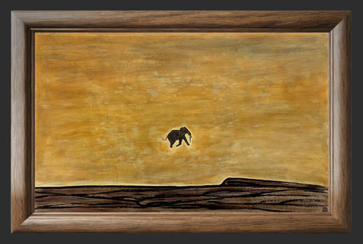 【已售】独角鹿西洋古董2018年中国台湾耿画廊授权制作出品著名旅法艺术家常玉签名创作限量版画作品《孤独的象》 商品图1