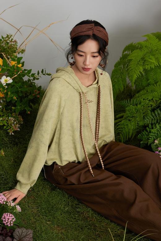 LNNNS 果绿色撞色编织带卫衣上衣 21308 商品图4