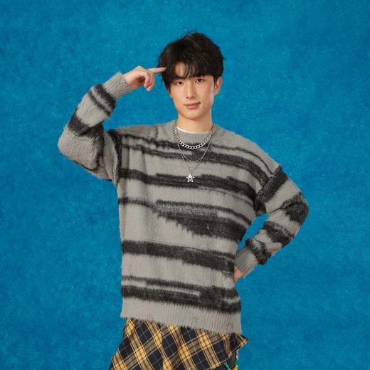 潮流条纹套头毛衣-纪念日百货门店同款166196066 商品图0