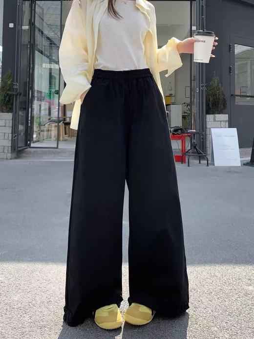 12.12错过没有！清货不退【秋上新】爆款木耳边～8012慵懒风长款休闲宽松秋季新品裤-喜出 商品图9