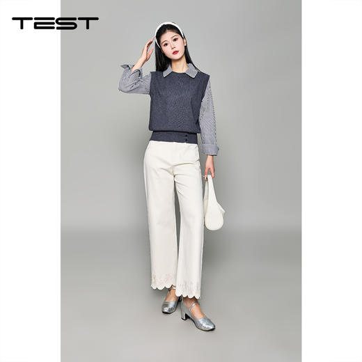 秋上新简约百搭针织拼接针织衫1253139 商品图2