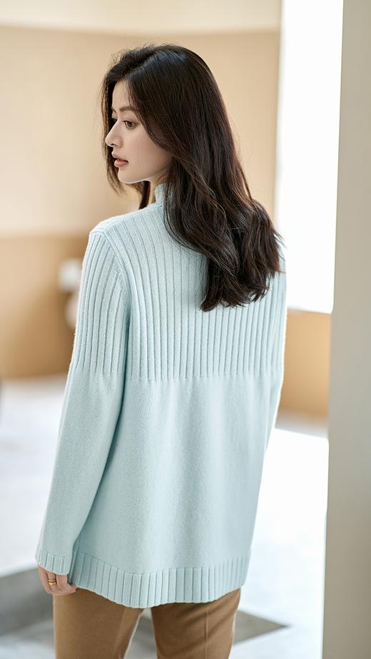 23区日系秋季通勤直筒羊毛羊绒混纺半高领毛衣针织毛衫商场同款 商品图2