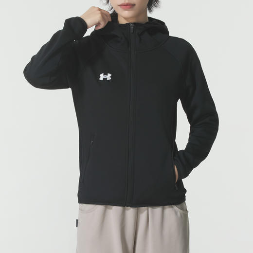 安德玛团队 女款黑色 夹克/外套 针织连帽夹克 商品图0