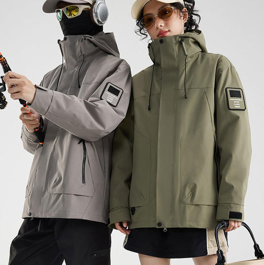 半身缘男装 冬季两件套户外防风防水三合一羽绒可拆卸冲锋衣254212U010610141 商品图3