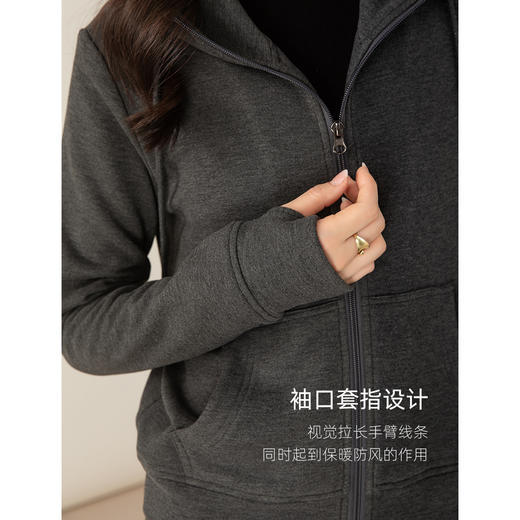 「高货xg」全新升级【铂金会员367/天猫499/差价132】(99121)洛诗琳2025秋冬显瘦宽松连帽外套高腰休闲直筒两件套女 商品图3