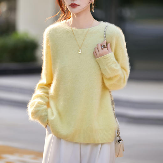 馥迦慵懒软糯拉绒拉毛无缝羊毛衫 商品图3
