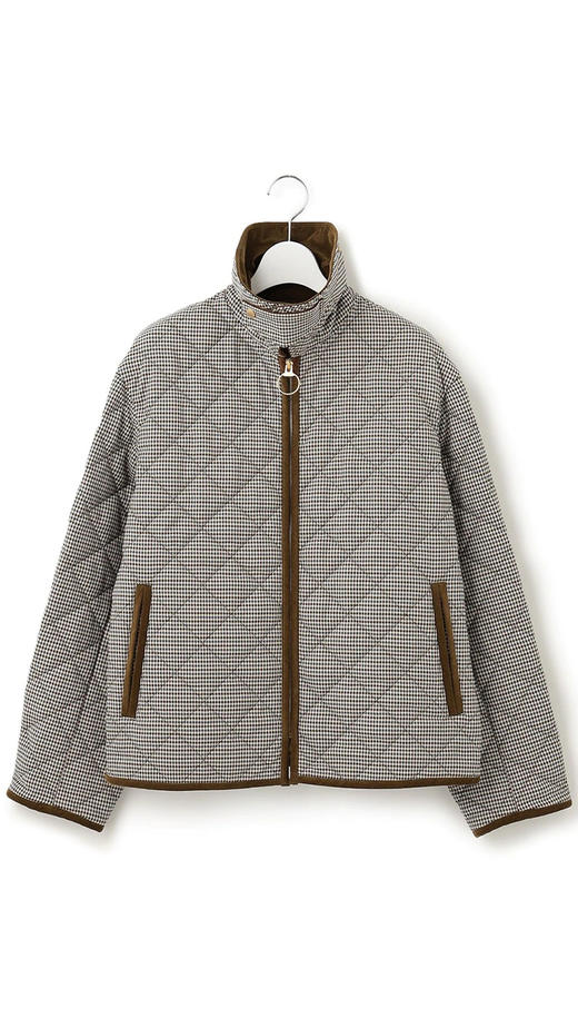 23区日系秋冬季通勤宽松版千鸟格短款棉衣休闲拉链棉服商场同款 商品图3