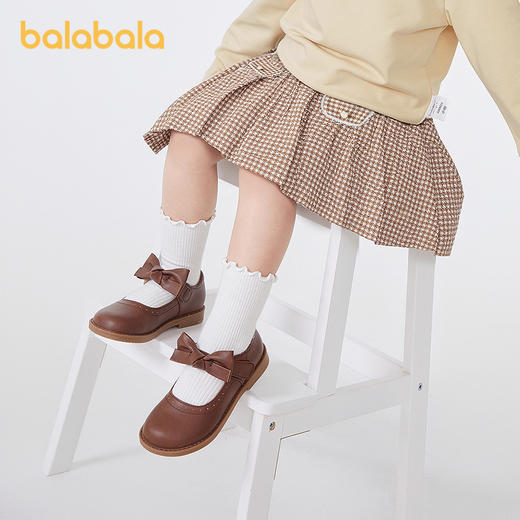巴拉巴拉童装儿童短裙女童秋装千鸟格百褶裙半身裙小香风裙子洋气 商品图2