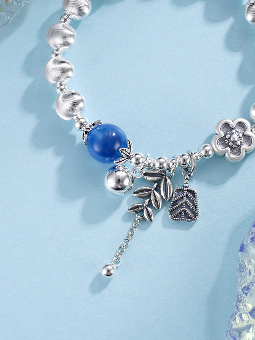 子佩集S925银【蓝海花语】手串【TSB0001-40】纯银手链糖心玛瑙花朵麦穗2509 商品图2