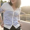 天丝干爽两面穿条纹V领衫｜正反两穿秒变两种风格 商品缩略图1
