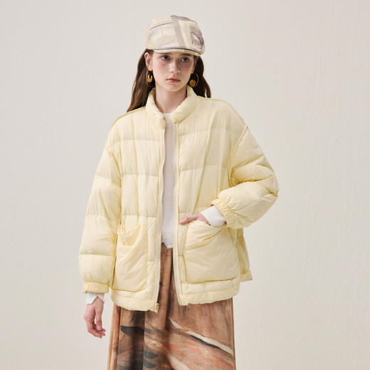 谜底两面穿羽绒服女2025年冬季新品立领百搭鸭绒短款女254MY1705 商品图1