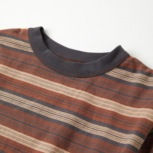 ROMI STUDIO“自然舒适”棉质色织条纹撞色洗水长袖T恤 RWCASY5979 商品图3