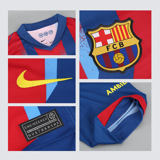 小李子NIKE耐克巴萨球迷版特别款训练短袖球衣成人男FZ1304-432 商品图3