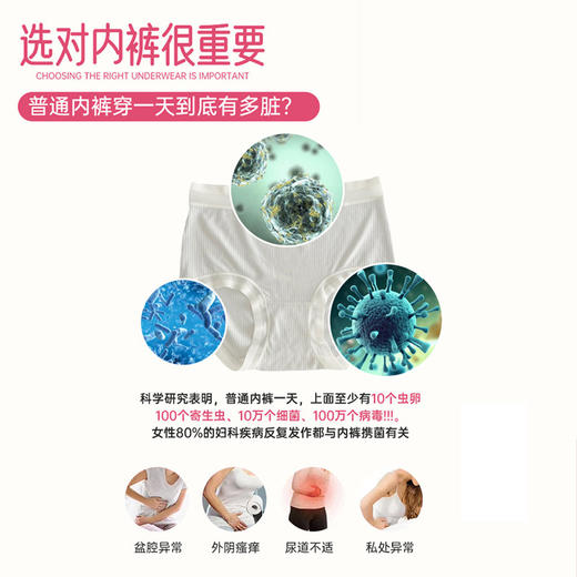 草本初色【到手4条】护理性10A抑菌舒适透气内裤四条装N9233 商品图1